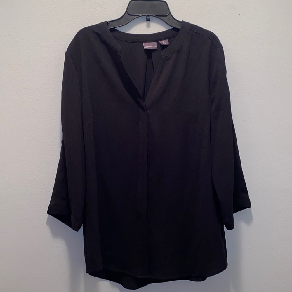 Covington Black Long Sleeve Blouse